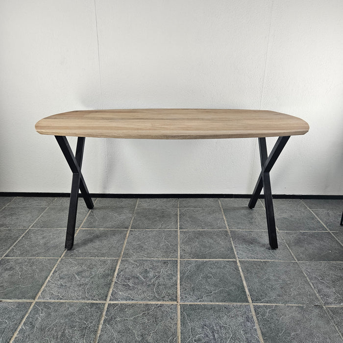 Eettafel Deens Ovaal 160x90cm (25mm, X-Poot) (R4)