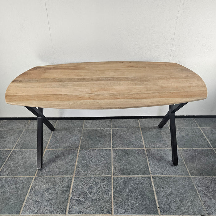 Eettafel Deens Ovaal 160x90cm (25mm, X-Poot) (R4)