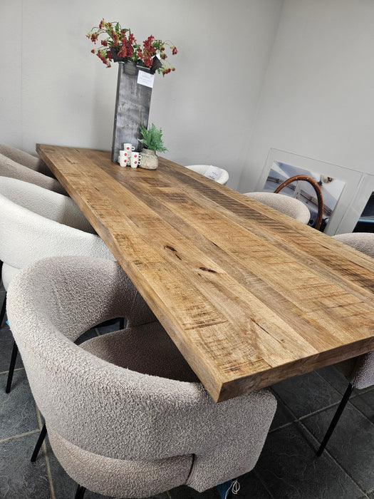 Eettafel recht 240*100cm - 6cm blad - middenpoot (R3)