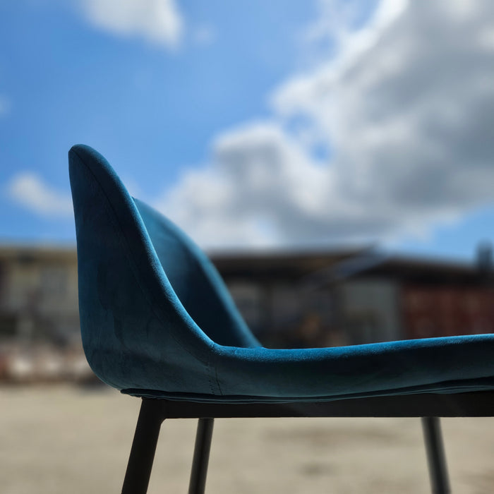 Bar stool Asha velvet blue (E1)