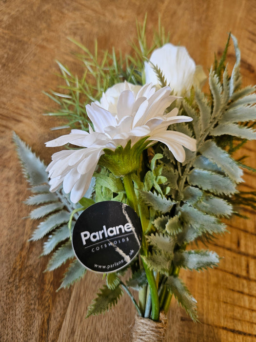 Artificial bouquet Parlane gerbera 43cm white/green