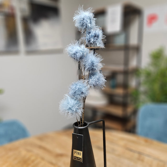 PTMD artificial branch Folksy blue feather balls 70 cm