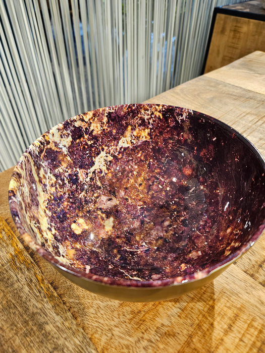 PTMD Dani Purple iron round bowl high 18cm