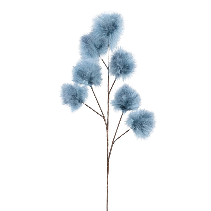 PTMD artificial branch Folksy blue feather balls 70 cm