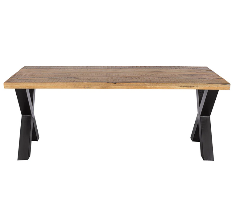 Eettafel recht 160x90cm - 6cm blad - X-Poot (N2)