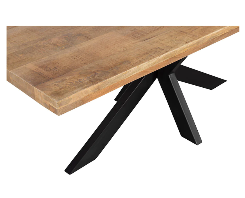 Eettafel recht 160*90cm - 6cm blad - middenpoot (R3)