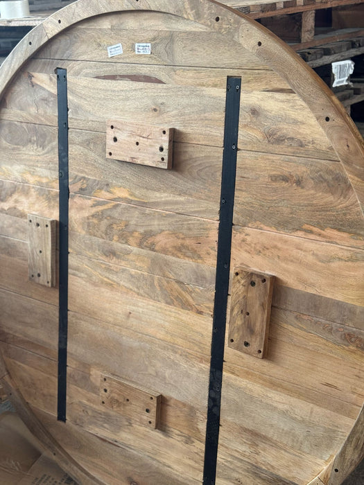 K077 | Mangohouten tafelblad rond 150cm (betreft alleen het blad)