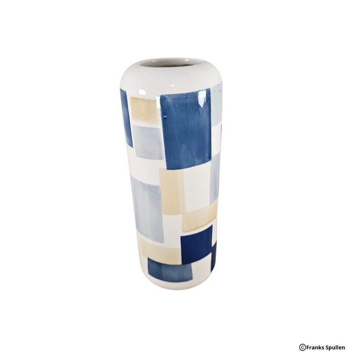 Blue checkered vase 19cm