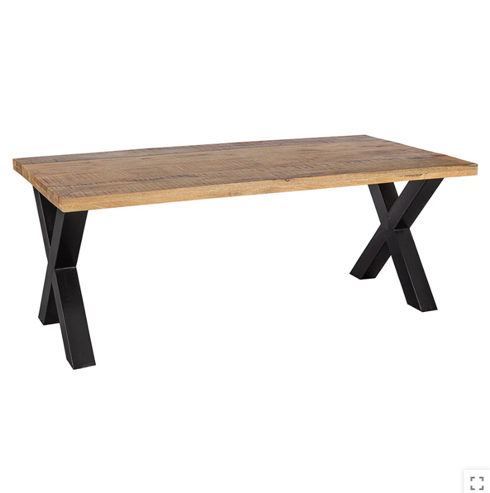 Eettafel recht 160x90cm - 6cm blad - X-Poot (N2)