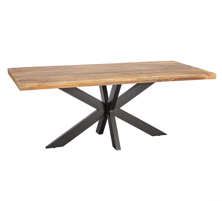 Eettafel recht 140*90cm - 6cm blad - middenpoot (R3)